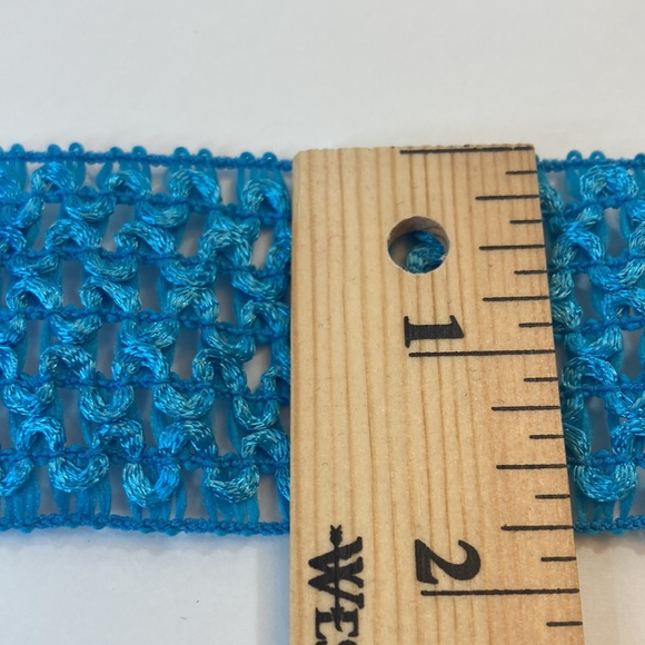 Bright Blue Elastic Crochet Trim 1 3/4" 5 Yards Sewing Ribbon Crafts - Picture 11 of 13